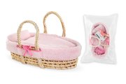 Prútený košík s prikrývkou a vankúšom pre bábiku Braided Basket Set Plush Corolle pre 36-42 cm bábiku