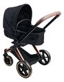 Kočík trojkombinácia pre bábiku Cybex Black 3in1 Priam Corolle skladací s multifunkčnými prednými kolesami pre 36-52 cm bábiku