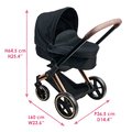 Kočík trojkombinácia pre bábiku Cybex Black 3in1 Priam Corolle skladací s multifunkčnými prednými kolesami pre 36-52 cm bábiku