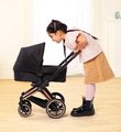 Kočík trojkombinácia pre bábiku Cybex Black 3in1 Priam Corolle skladací s multifunkčnými prednými kolesami pre 36-52 cm bábiku