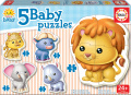 Baby puzzle Zvieratká z džungle Educa 5-obrázkové od 24 mes