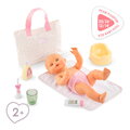 Prebaľovacia taška pre bábiku Changing Accessories Set Tulips Corolle pre 30-36 cm bábiku 8 doplnkov od 24 mes