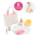 Prebaľovacia taška pre bábiku Changing Accessories Set Tulips Corolle pre 30-36 cm bábiku 8 doplnkov od 24 mes