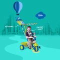 Trojkolka Safari Medveď Touch Steering smarTrike zeleno-modrá od 10 mes