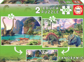 Puzzle panoramatické Dino Educa 2x100 dielov od 5 rokov