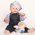 Pyšový medvedík Blue Denim-Chubby Bear Kaloo 18 cm v darčekovom balení pre najmenších modrý