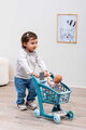 Nákupný vozík s 30 cm bábikou Trolley Doll Vert Azur Écoiffier 8 doplnkov so smartfónom od 18 mes