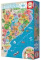 Puzzle Mapa Katalánsko s monumentami Educa 150 dielov od 7 rokov
