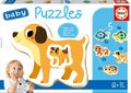 Puzzle pre najmenších Baby 5 Educa Zvieratká s korytnačkou od 12 mes