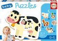 Puzzle pre najmenších Baby 5 Educa Zvieratká so zajačikom od 12 mes