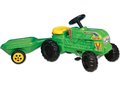 Traktor na šliapanie Turbo Dohány farmársky s vlečkou zelený