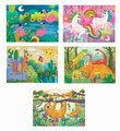 Set puzzle Mini Box Puzzle Educa 5 druhov zvieratiek, 48-dielové od 4 rokov