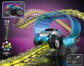 Flexibilná autodráha Flextreme Neon Set Smoby svietiaca v tme v rôznych farbách 2,6 m dlhá 112 dielov s elektronickým autom od 4 rokov