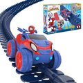 Flexibilná autodráha Spidey Marvel Flextreme Set Smoby s elektronickým autíčkom 184 dielov dráhy 4,40 m dĺžka s pavučinou od 4 rokov