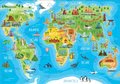 Puzzle Mapa sveta s monumentmi Educa 150 dielov od 7 rokov