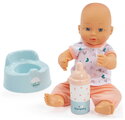 Opatrovateľská súprava s 30 cm bábikou Nursery Écoiffier jedálenská stolička s postieľkou a nočníkom 8 doplnkov od 18 mes