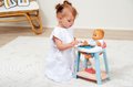 Jedálenská stolička Nursery Écoiffier pre 30 cm bábiku s fľaškou na kŕmenie a doplnkami od 18 mes