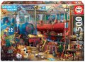 Puzzle Train Station Mysterious Educa 500 dielov a Fix lepidlo od 11 rokov