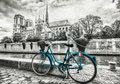 Puzzle Bike near Notre Dame Black&White Educa 500 dielov a Fix lepidlo od 11 rokov