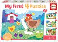 Puzzle pre najmenších My Farm Mother&Babies Progressive Educa mama a bábätká 5-6-7-8 dielov od 24 mes