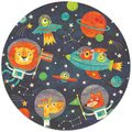 Puzzle pre najmenších okrúhle The Space Round Educa zvieratká vo vesmíre 28 dielov 48 cm priemer