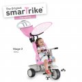 Trojkolka Recliner 4v1 smarTrike s polohovateľnou opierkou cyklámenovo-šedá od 6 mes