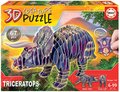 Puzzle dinosaurus Triceratops 3D Creature Educa dĺžka 43 cm 67 dielov od 6 rokov