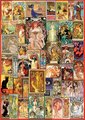 Puzzle Art Nouveau Poster Collage Educa 1000 dielov a Fix lepidlo