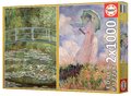 Puzzle Claude Monet - The Water-Lily Pond - Woman with Parasol Turned to the Left Educa 2x1000 dielov a Fix lepidlo