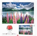 Puzzle Lupins On The Shores of Lake Sils Switzerland Educa 1500 dielov a Fix lepidlo