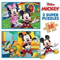Drevené puzzle Mickey & Minnie Disney Educa 2x16 dielov