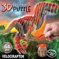 Puzzle dinosaurus Velociraptor 3D Creature Educa dĺžka 55 cm 64 dielov