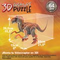 Puzzle dinosaurus Velociraptor 3D Creature Educa dĺžka 55 cm 64 dielov