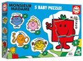 Puzzle pre najmenších Baby Puzzles Monsieur Madame Educa 5-obrázkové od 24 mes