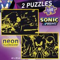 Puzzle Sonic Prime Educa 2x100 dielov svietiace od 6 rokov