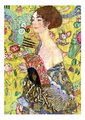 Puzzle Lady With a Fan Gustav Klimt Educa 1000 dielov a Fix lepidlo