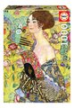 Puzzle Lady With a Fan Gustav Klimt Educa 1000 dielov a Fix lepidlo