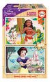 Drevené puzzle Moana a Snehulienka Disney Educa 2x50 dielov