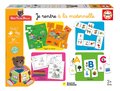Náučné hry pre najmenších 4v1 Petit Ours Brun Educa puzzle domino vyfarbovanie obrázkov a prvé písmenká