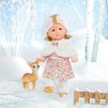 Bábika s pelerínou Ma Corolle Priscille Blossom Winter Corolle s modrými očami 36 cm - limitovaná edícia od 4 rokov