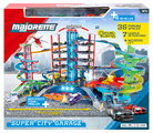 Garáž s 2 motorizovanými výťahmi a vláčikom Super City Garage Majorette 7 poschodová so zvukom a svetlom 6 autíčok  128*78*73 cm MJ2009003