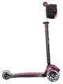 Kolobežka trojkolesová so svietiacimi kolesami a batohom T5 Pink smarTrike s nastaviteľnými riadidlami nosnosť 20 kg
