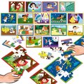 Puzzle Battle rozprávky Stories Junior Educa 16 druhov puzzle 144 dielikov a 16 kariet s obrázkami od 4 rokov