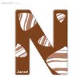 Drevené písmeno N ABCDeco Janod lepiace 9 cm červené/hnedé od 3 rokov