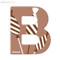 Drevené písmeno B ABCDeco Janod lepiace 9 cm béžové/hnedé od 3 rokov
