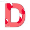 Drevené písmeno D ABCDeco Janod lepiace 9 cm hnedé/červené od 3 rokov