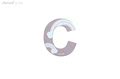 Drevené písmeno C ABCDeco Janod lepiace 9 cm sivé/hnedé od 3 rokov