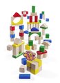 Drevené kocky farebné a prírodné Wooden Blocks 75 Years Eichhorn 76 kusov priemer 25 mm od 12 mes