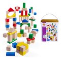Drevené kocky farebné a prírodné Wooden Blocks 75 Years Eichhorn 76 kusov priemer 25 mm od 12 mes
