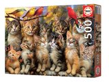 Puzzle Kittens and Birds Educa 500 dielov a Fix lepidlo